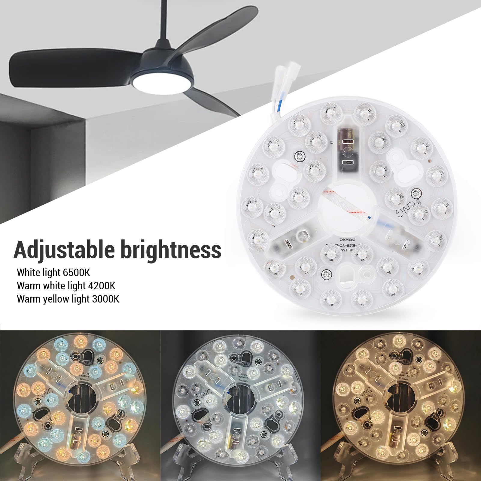 ファンデフリー 3点 Amazon.com: Fafeicy Ceiling Fan LED Light Replacement 15W 3CCT